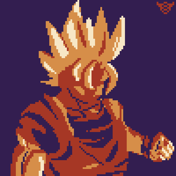 Goku from DBZ, 4 colour palette